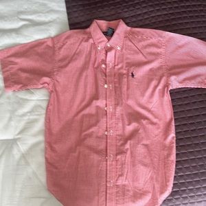 Ralph Lauren M Short Sleeve Red White Check Shirt (Boys)